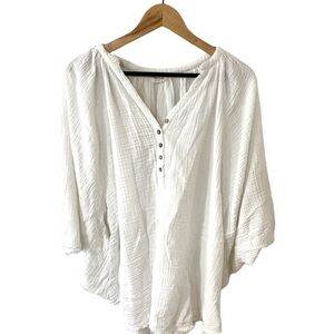 Cost Plus World Market White Button-Up Cover up